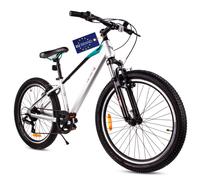 Vélo enfant garçon 24 pouces pour la Sainte Cène vélo amortisseur avec SHIMANO 7-vitesse Verdant Juniper Argent