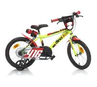 Vélo Enfant Garçon Sportivo 16 Pouces Freins sur Le Guidon Roues de Stabilisation Jaune 16