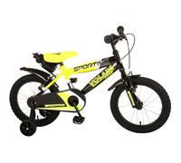 Vélo Enfant Garçon Volare Sportivo 16 Pouces Jaune - Freins sur Le Guidon - Roues d'Entraînement Amovibles 16