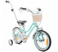 Vélo Enfant - Heart Bike - Roues 14"" - 3 à 5 ans - panier - cloche - garde-boue - Menthe