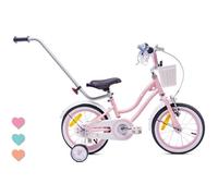 Vélo Enfant - Heart Bike - Roues 14"" - 3 à 5 ans - panier - cloche - garde-boue - Rose