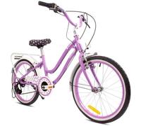 Vélo Enfant - Heart Bike - Roues 20"" - 6 à 10 ans - V-Brake - porte-bagages - garde-boue - Violet