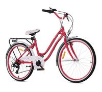 Vélo Enfant - Heart Bike - Roues 24"" - 8 à 12 ans - panier - cloche - garde-boue - Framboise
