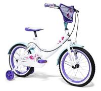 Vélo Enfant - Huffy Creme Soda - Roues 16"" - Age 5-7 ans - 2 Freins - Stabilisateurs - Garde-Boue - Blanc et Violet