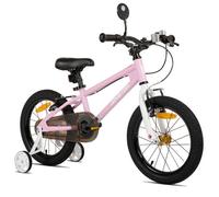 Vélo enfant JOYSTAR - 14 pouces - avec rétroviseur sonnette et roues d'appoint - pour enfants de 3 à 5 ans - rose