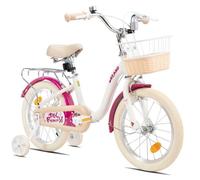 Vélo enfant JOYSTAR - 16 pouces - avec panier et porte-bagages arrière - convient aux enfants de 4 à 7 ans - Blanc