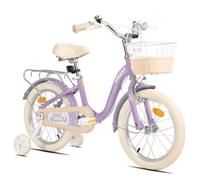 Vélo enfant JOYSTAR - 16 pouces - avec panier et porte-bagages arrière - convient aux enfants de 4 à 7 ans - Violet