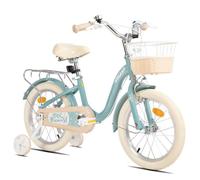Vélo enfant JOYSTAR - 16 pouces - avec panier et porte-bagages arrière - convient aux enfants de 4 à 7 ans - vert