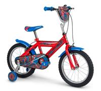 Vélo Enfant Marvel - Spiderman - Roues 14"" - Age 4 à 6 ans - 2 Freins - Stabilisateurs - Rouge - Produit HUFFY