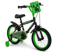Vélo Enfant - HUFFY - Minecraft 16"" - Stabilisateurs lumineux - Freins avant et arrière - Plaque Creeper