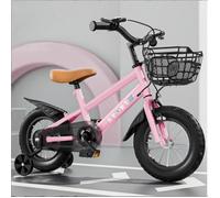 Vélo Enfant -MIPAN- Débutant Vélo -Roues 14 - Avce Stabilisateurs +Panier à vélo - Age 2 à 5 ans - Pour Filles Garçons -Rose