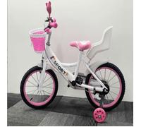 Vélo Enfant - MIPAN - Roues 14 - Age 3 à 5 ans - 1 Freins - Stabilisateurs - Garde-Boue -Panier à vélo - Blanc