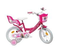 Vélo Enfant 14 Fille BARBIE / EDEN BIKES pour enfant ≤ 105 cm avec stabilisateurs à molettes Rose & Blanc G
