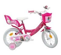 Vélo Enfant 14 Fille BARBIE / EDEN BIKES pour enfant ≤ 105 cm avec stabilisateurs à molettes Rose & Blanc G