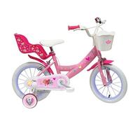 Vélo enfant - Modèle 14'' Pat Patrouille pour fille de taille 95 à 105 cm avec stabilisateurs, 2 freins & Panier avant et Porte poupée
