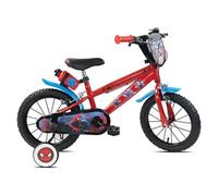 Vélo enfant 14'' SPIDERMAN (90 à 105cm) avec 2 freins, plaque avant décorative , bidon arrière, stabilisateurs & pneus gonflables.