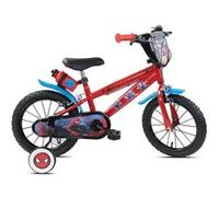 Vélo enfant - Modèle 14'' Spiderman par Marvel de Disney pour garçon de taille 95 à 105 cm avec stabilisateurs, 2 freins Rouge et noir avec stickers