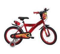 Disney Vélo enfant garçon 16'' CARS – 105–120 cm – stabilisateurs, 2 freins, plaque avant