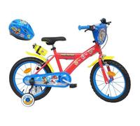 Vélo enfant - Modèle 16"" Pat Patrouille - 2 freins, Bidon/Porte Bidon Garde Boue, Plaque avant, stabilisateurs + Casque !