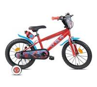 Vélo enfant - Modèle 16'' Spiderman par Marvel de Disney pour garçon de taille 100 à 120 cm avec stabilisateurs, 2 freins Rouge et noir avec stickers