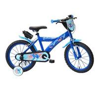 Vélo enfant - Modèle 16'' Stitch de Léo et Stitch par Disney pour garçon de taille 100 à 120 cm avec stabilisateurs, 2 freins, Bidon arrière et plaque avant décorative Bleu avec Stickers G