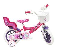 Vélo enfant - Modéle MINNIE / DISNEY 12'' - Taille de l'enfant < 95 cm - 1 Frein avant - Panier - Porte poupée et stabilisateurs.