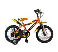 Vélo enfant MTB Canellini VORTEX 14" - Orange/Noir/Jaune