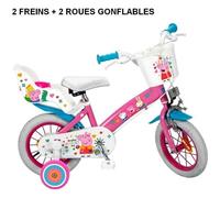 Vélo enfant - Peppa Pig - 12 pouces - Fille - 2 freins - Garde boue