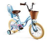 Vélo Enfant Rully - Roues 14 pouces - 4-6 ans - Stabilisateurs - Guidon/Selle réglables - Bleu