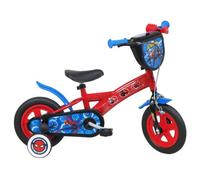 Vélo enfant SPIDERMAN 10'' - Plaque avant décorative -1 frein - garde-boues - carter - roues à bâtons - 2 stabilisateurs !