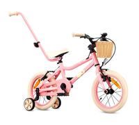 Vélo Enfant - Sun Baby LOOFI - Roues 14"" - 3 à 5 ans - léger 6.6 kg, roues d'appui, panier, sonnette, autocollants - Rose