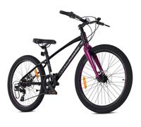 Vélo Enfant - Tatra Bikes - Roues 24"" - 8 à 12 ans - 7 dérailleurs - freins à disque - repose-pieds - Noir Violet