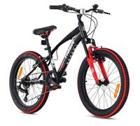Vélo Enfant - Tiger Bike - Roues 20"" - 6 à 10 ans - 6 dérailleurs - freins à V - amortisseur - Rouge Noir
