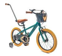 Vélo Enfant - Verdant Bike - Roues 16"" - 4 à 6 ans - panier - garde-chaîne - cloche - Vert