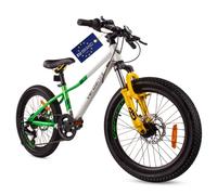 Vélo Enfant - Verdant Bike - Roues 20"" - 6 à 10 ans - amortisseur - freins à disque - cadre en acier - Blanc/Vert