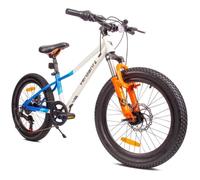 Vélo Enfant - Verdant Bike - Roues 20"" - 6 à 10 ans - freins à disque - amortisseur - béquille latérale - Blanc et Bleu