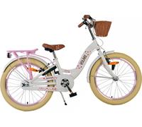 Vélo enfant Volare Blossom pour fille - 20 pouces - Blanc avec freins à main