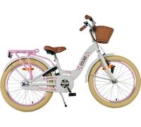 Vélo enfant Volare Blossom pour fille - 20 pouces en blanc avec design de fleurs