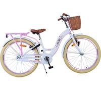 Vélo enfant Volare Blossom pour fille - 24 pouces en blanc avec freins à main