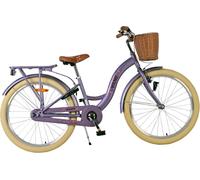 Vélo enfant Volare Blossom pour fille - 24 pouces en violet avec caractéristiques de sécurité