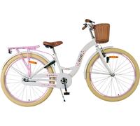 Vélo enfant Volare Blossom pour fille - 26 pouces en blanc avec caractéristiques de sécurité