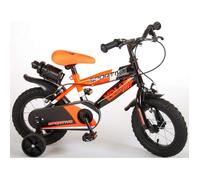 Vélo Enfant Volare Sportivo - Garçon - 12 Pouces - Orange Fluo Noir - Freins à Deux Mains 12