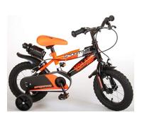 Vélo Enfant Volare Sportivo - Garçon - 12 Pouces - Orange Fluo Noir - Freins à Deux Mains noir orange