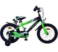 Vélo enfant Volare Sportivo pour garçons - 16 pouces en vert noir avec freins à deux mains