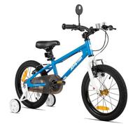 Vélo enfants JOYSTAR - 16 pouces - avec rétroviseur sonnette et roues stabilisatrices - convient aux enfants de 4 à 7 ans - bleu