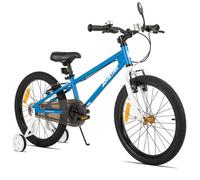 Vélo enfants JOYSTAR - 20 pouces - avec rétroviseur sonnette et roues d'appoint - convient aux enfants de 7 à 13 ans - bleu