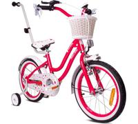 Vélo fille 14 pouces cloche roues supplémentaires barre de poussée Heart Bike rose Sun Baby