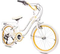 Vélo fille Vélo enfant à partir de 6 ans Vélo enfant 20 pouces avec 6 vitesses Vélo coeur Shimano Heart Bike Gold white