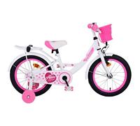 Vélo Fille - VOLARE - Ashley - 16 Pouces - Frein à rétropédalage - Acier Blanc/Rose