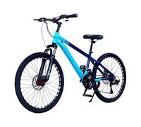 Vélo for Enfants, VTT Junior 21 Vitesses, Cadre en Aluminium, Fourche Avant Rigide, Hauteur Réglable, Convient Aux Enfants De 9 À 16 Ans.(Bleu,22INCH)